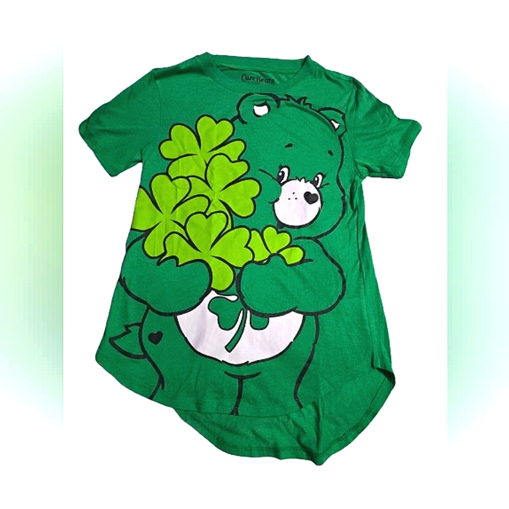 Green St. Patricks Day CareBears T-Shirt - Womens XS (1) NEW